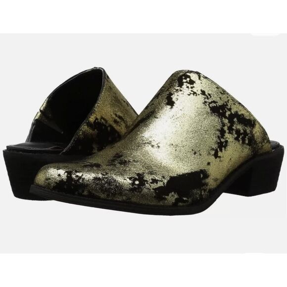 Very Volatile Los Angeles Moonstruck Gold Mules - Picture 4 of 4